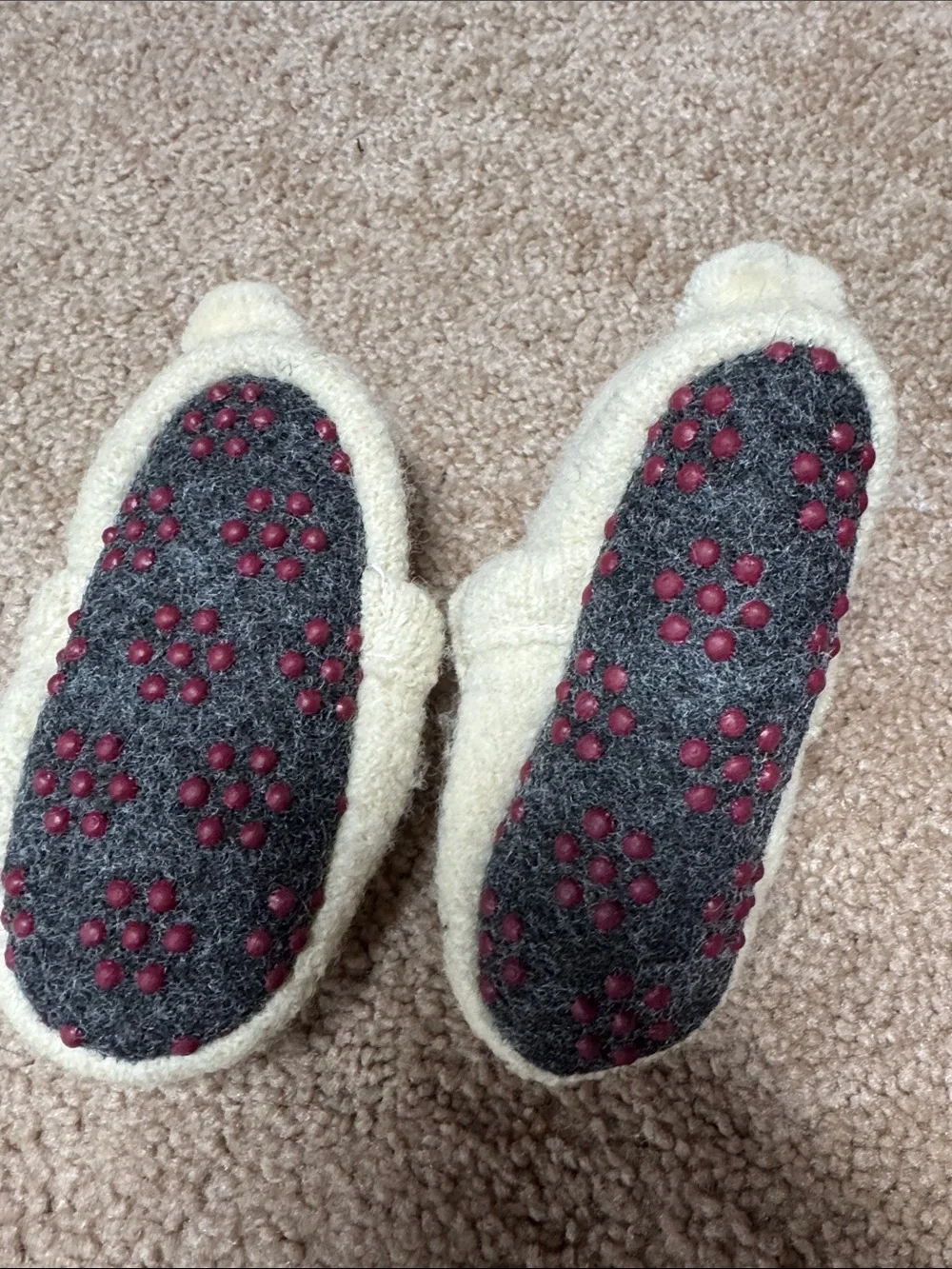 Garnet Hill boiled wool slippers never worn size 17